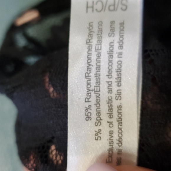 PJS. BLACK WITH PINK DOTS. size small petite. TANK TOP WITH Lace. Elastic waist. - Picture 7 of 8